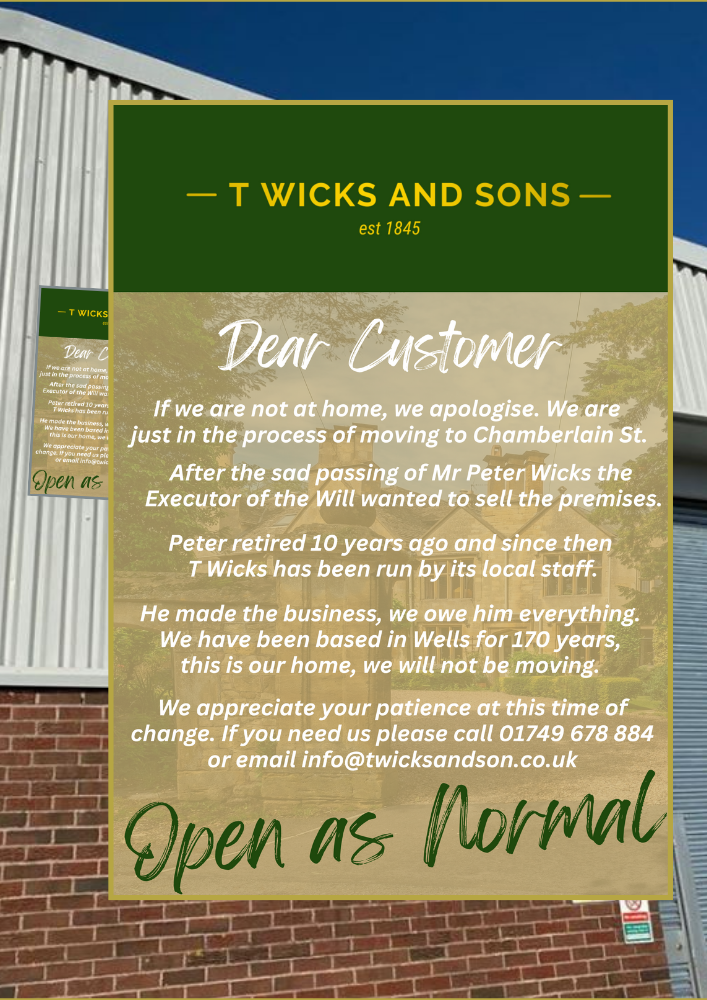 It’s Business as usual at T Wicks! We are Growing with New Offices coming soon!